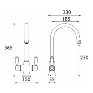 Bristan Renaissance Easyfit Sink Mixer - Chrome (RS SNK EF C) - main image 2