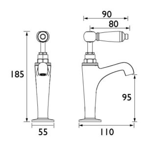 Bristan Renaissance High Neck Pillar Taps - Chrome (RS HNK C) - main image 2