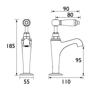 Bristan Renaissance High Neck Pillar Taps - Chrome (RS HNK C) - main image 2