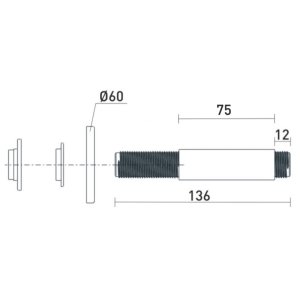 Bristan Round Ceiling Fed Shower Arm - 75mm - Chrome (ARM CFRD01 C) - main image 2