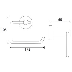Bristan Round Toilet Roll Holder Brass - Black (RD ROLL BLK) - main image 2