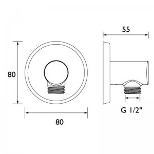 Bristan Round Wall Outlet - Chrome (CARM WORD01 C) - main image 2