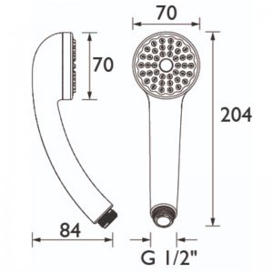 Bristan Single Mode Rub Clean Shower Handset - Chrome (HAND100 C) - main image 2