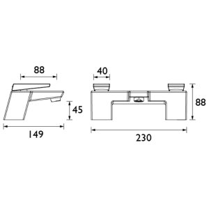 Bristan Sail Bath Filler Tap - Chrome (SAI BF C) - main image 2