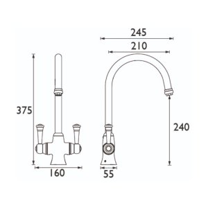 Bristan Sentinel Easyfit Sink Mixer - Brushed Nickel (ST SNK EF BN) - main image 2