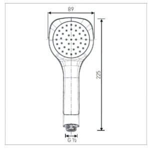 Bristan Single Function Rub Clean Handset - Chrome (EVC HAND05 C) - main image 2