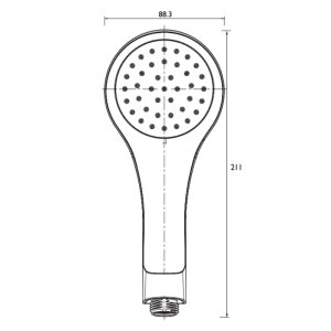 Bristan single mode shower head - chrome (EVC HAND01 C) - main image 2