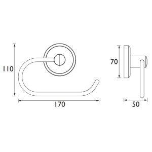 Bristan Solo Toilet Roll Holder - Chrome (SO ROLL C) - main image 2