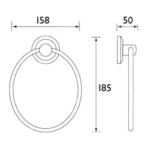 Bristan Solo Towel Ring - Chrome (SO RING C) - main image 2