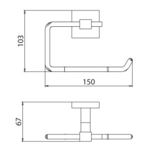 Bristan Square Toilet Roll Holder - Chrome (SQ ROLL C) - main image 2