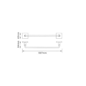 Bristan Square Towel Rail - Chrome (SQ RAIL C) - main image 2