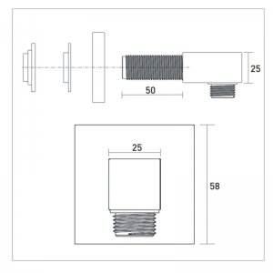 Bristan Square Wall Outlet - Chrome (ARM WOSQ01 C) - main image 2