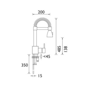 Bristan Target Sink Mixer with Pull Out Spray (TG SNK C) - main image 2