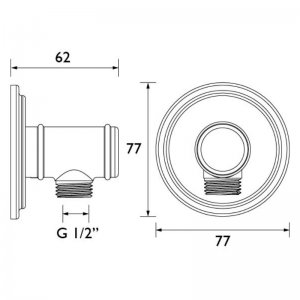 Bristan Traditional Round Wall Outlet - Chrome (TDARM WORD03 C) - main image 2