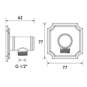 Bristan Traditional Square Wall Outlet - Chrome (TDARM WOSQ03 C) - main image 2