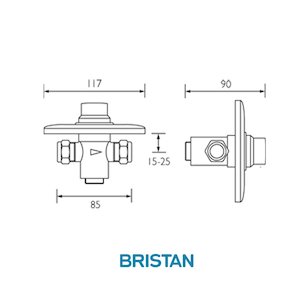 Bristan concealed time flow control - Chrome (TUF100CCP) - main image 2