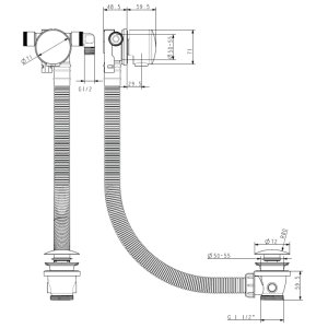 Burlington Riviera Overflow Bath Filler & Waste - Chrome (RIV36CHR) - main image 2