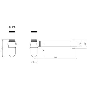 Burlington Round Bottom Basin Bottle Trap - Gold (W14GOLD) - main image 2