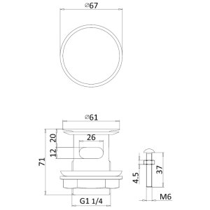 Burlington Slotted Flip Top Basin Waste - Chrome (W18) - main image 2
