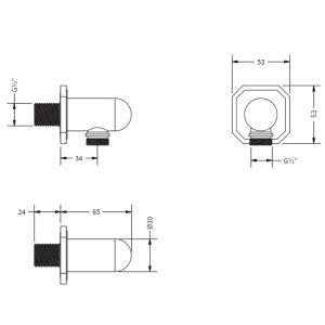 Crosswater Belgravia Wall Outlet - Brushed Nickel (BL963L) - main image 2