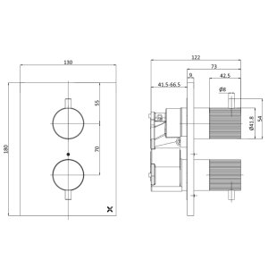 Crosswater Crossbox MPRO Dual Outlet Mixer Shower Valve - Fluted - Brushed Nickel (PROCB1500RL_F) - main image 2