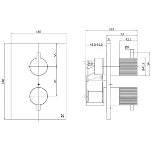 Crosswater Crossbox MPRO Dual Outlet Mixer Shower Valve - Chrome (PROCB1500RC_F) - main image 2