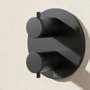Crosswater Crossbox MPRO Double Outlet Industrial Trimset - Carbon Black (PRICB1500LBPM) - main image 2