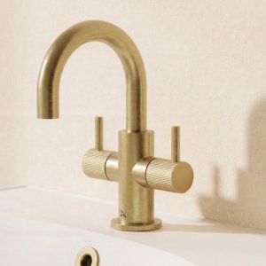 Crosswater MPRO Mini Fluted Basin Tap - Brushed Brass (PRO118DNF_F) - main image 2