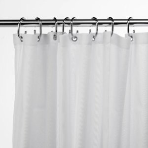 Croydex 1800mm x 1800mm high performance/professional textile shower curtain - white (GP00801) - main image 2