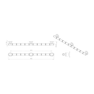 Croydex 890mm Grab 'N' Grip Straight Grab Bar - Chrome (AP530841) - main image 2