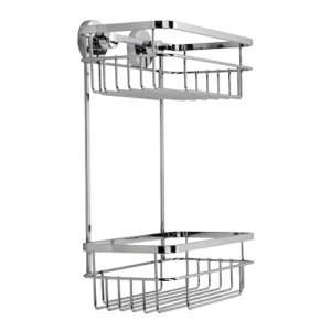 Croydex Brockham Flexi-Fix Two Tier Cosmetic Basket - Chrome (QM800541) - main image 2