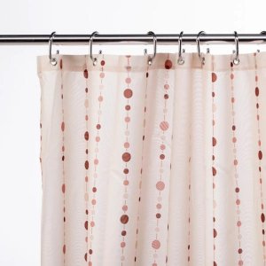 Croydex Dotty Textile Shower Curtain - Cream/Brown (AF285820) - main image 2
