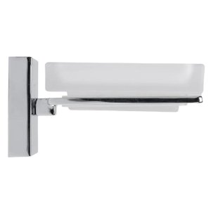 Croydex Flexi-Fix Cheadle Soap Dish and Holder - Chrome Plated and Toughened Frosted Glass (QM511941) - main image 2