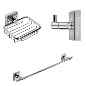 Croydex Flexi-Fix Chester 5 Piece Set -Chrome (QM449241) - main image 2