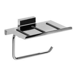 Croydex Flexi-Fix Chester Toilet Roll Holder with Anti-Slip Shelf - Chrome (QM444541) - main image 2