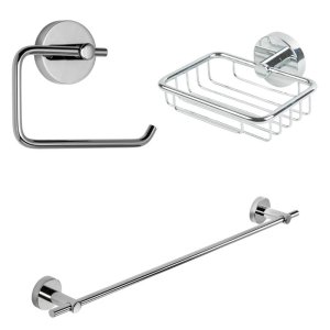 Croydex Flexi-Fix Pendle Five Piece Set - Chrome (QM419241) - main image 2