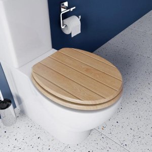 Croydex Geneva Flexi-Fix Toilet Seat - Oak Effect (WL602176H) - main image 2