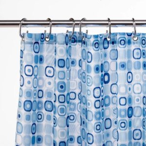 Croydex Geo Mosaic Shower Curtain - White/Blue (AF281624H) - main image 2
