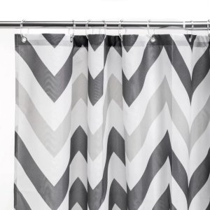 Croydex Grey Chevron Textile Shower Curtain (AF672031H) - main image 2