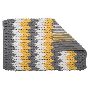 Croydex Grey, White and Yellow Patterned Bathroom Mat (AN170101) - main image 2