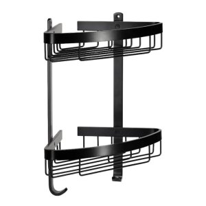 Croydex Large Two Tier Corner Basket - Matte Black (QM772821) - main image 2