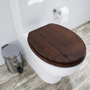 Croydex Molvena Flexi-Fix Wood Toilet Seat - Walnut Effect (WL610477H) - main image 2
