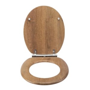 Croydex Ontario Flexi-Fix Toilet Seat - Teak (WL602086H) - main image 2