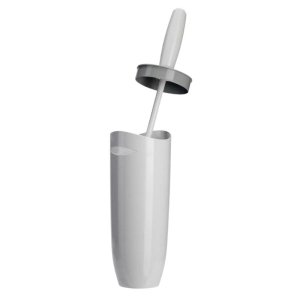 Croydex Plastic Toilet Brush And Holder - White/Grey (AJ500122) - main image 2