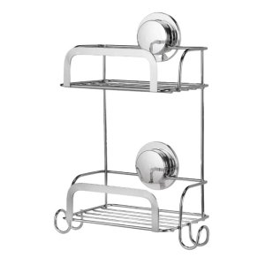 Croydex Stick 'N' Lock Two Tier Compact Basket - Chrome (QM295041) - main image 2