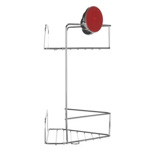 Croydex Stick 'N' Lock Two Tier Corner Basket - Chrome (QM290741) - main image 2