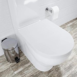Croydex Telese D-Shaped Stick 'N' Lock Toilet Seat - White (WL610722H) - main image 2