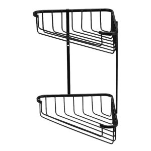 Croydex Two Tier Corner Basket - Matt Black (QM260221) - main image 2