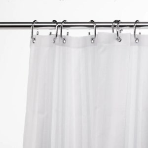 Croydex Woven Stripe Shower Curtain - White (AF286122) - main image 2