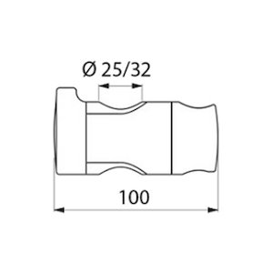 Delabie 25mm to 32mm shower head holder - chrome (4110P) - main image 2